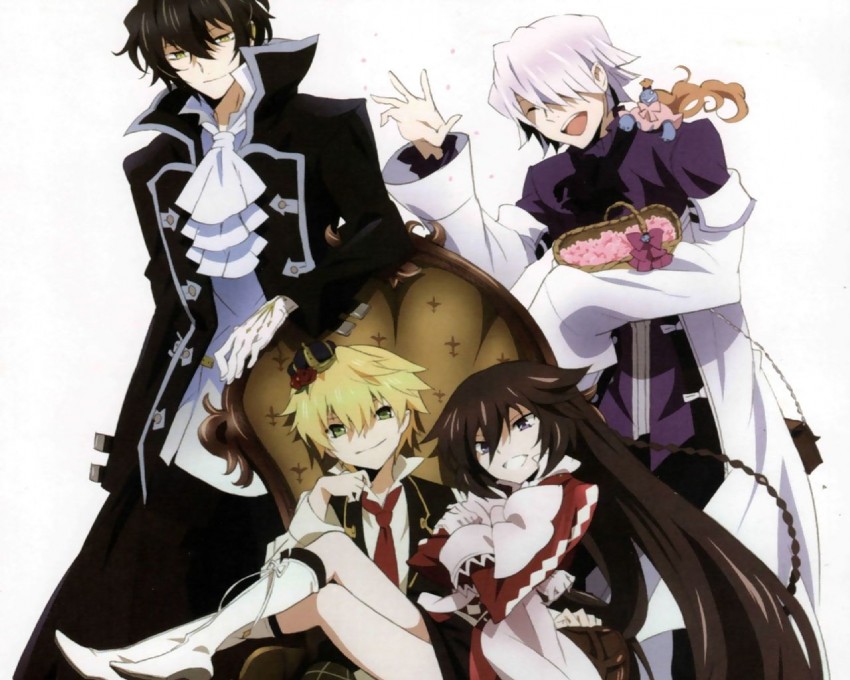 alice, oz vessalius, xerxes break, gilbert nightray, and emily (pandora hearts)