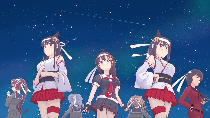 shigure, shigure kai ni, yamashiro, fusou, mogami, and 4 more (kantai collection) drawn by nabetomo