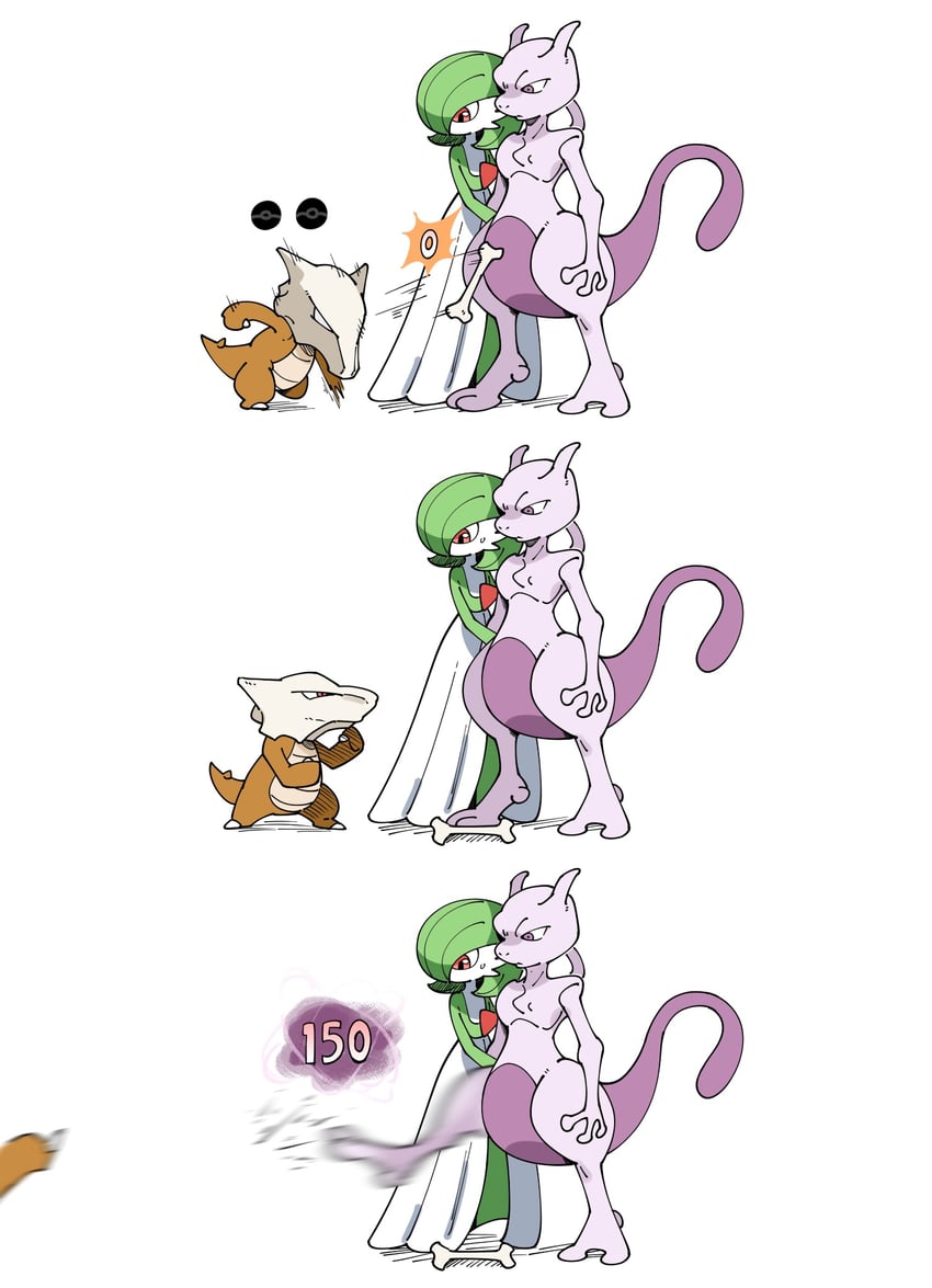 gardevoir, mewtwo, and marowak (pokemon and 2 more) drawn by sn_(zigzagspark6)