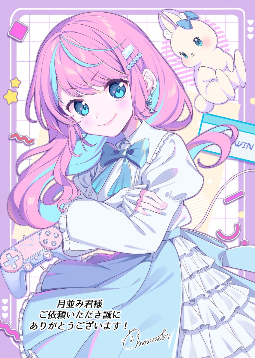 ui ren (indie virtual youtuber) drawn by momone_cco
