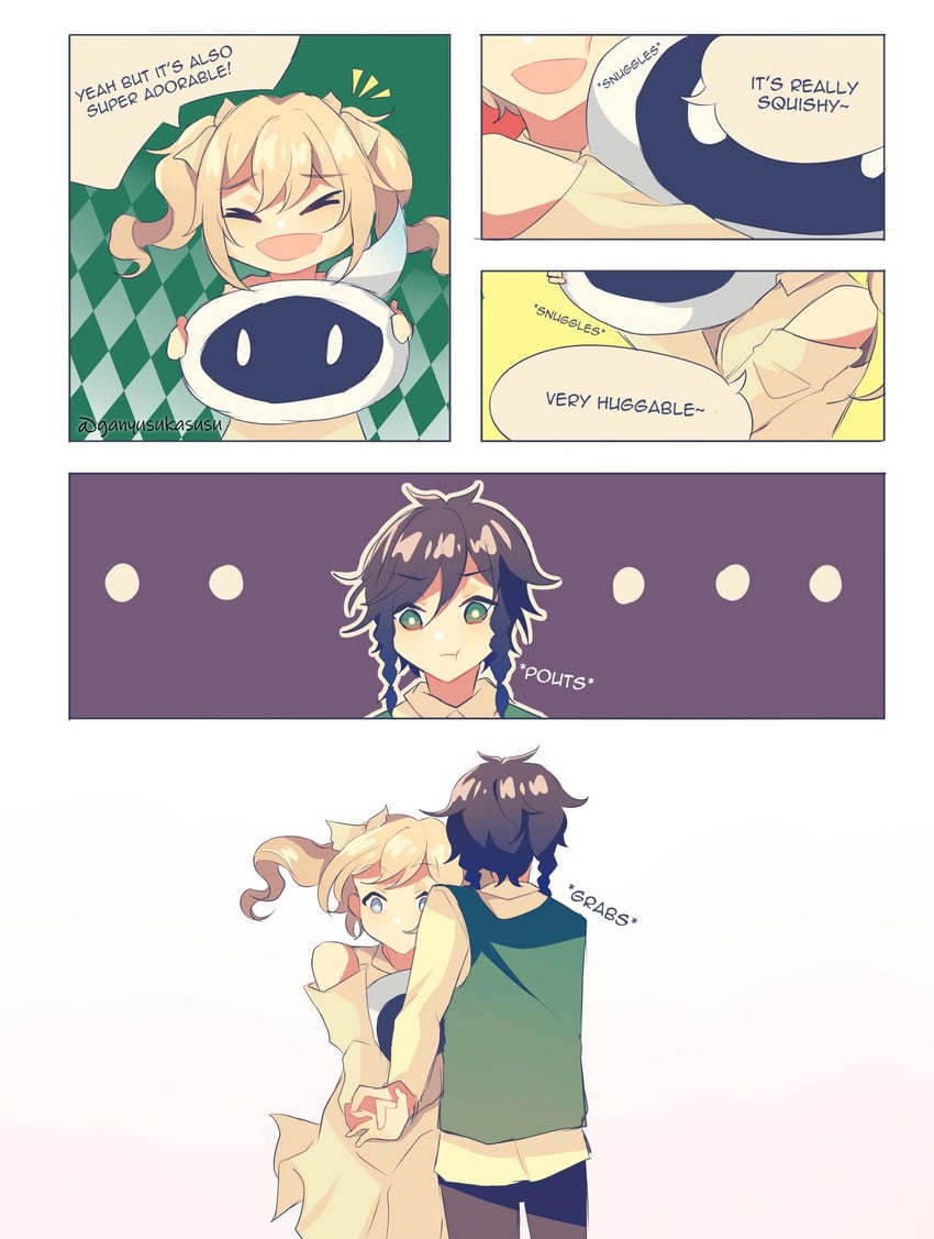 venti and barbara (genshin impact) drawn by himinya