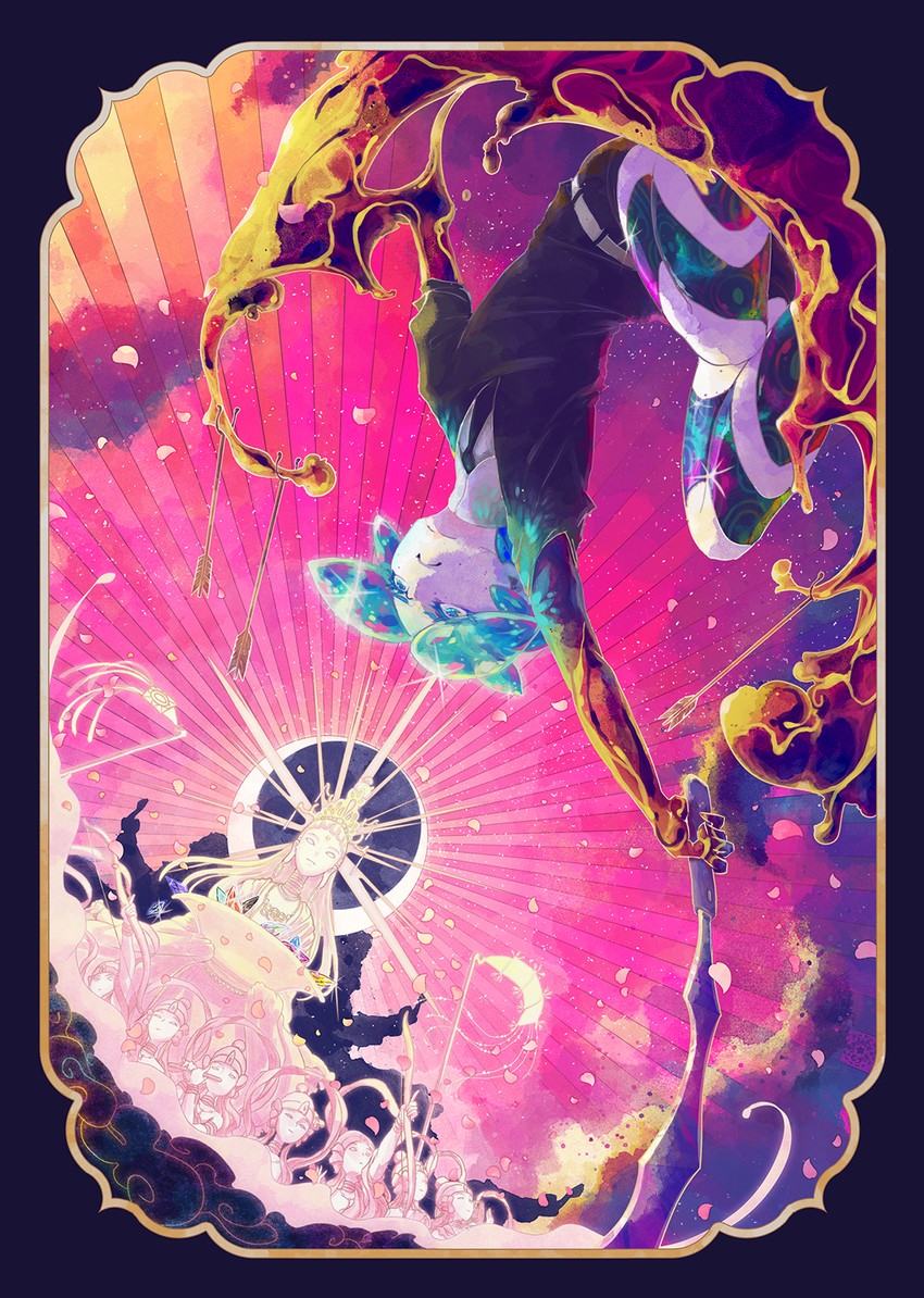 phosphophyllite and tsuki jin (houseki no kuni) drawn by sedeto