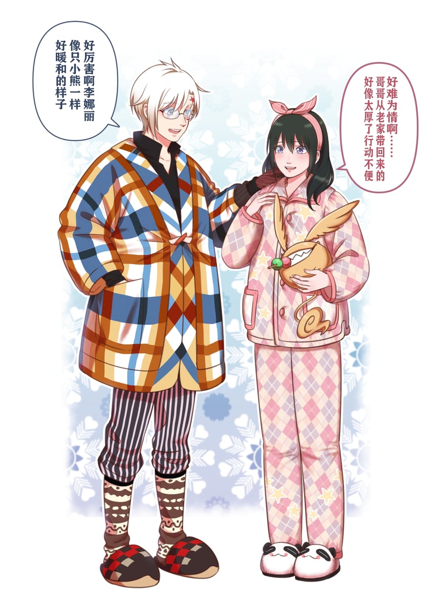 lenalee lee, allen walker, and timcanpy (d.gray-man) drawn by shi_gong