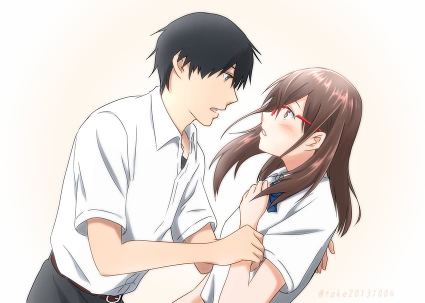 yamauchi sakura and shiga haruki (kimi no suizou wo tabetai) drawn by take20131004