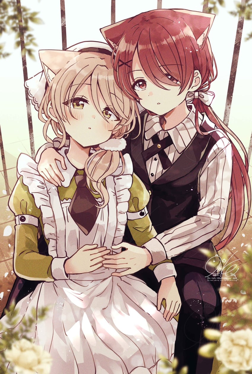 makia and nagi (fushigi na neko no machi meltier) drawn by sakura_oriko