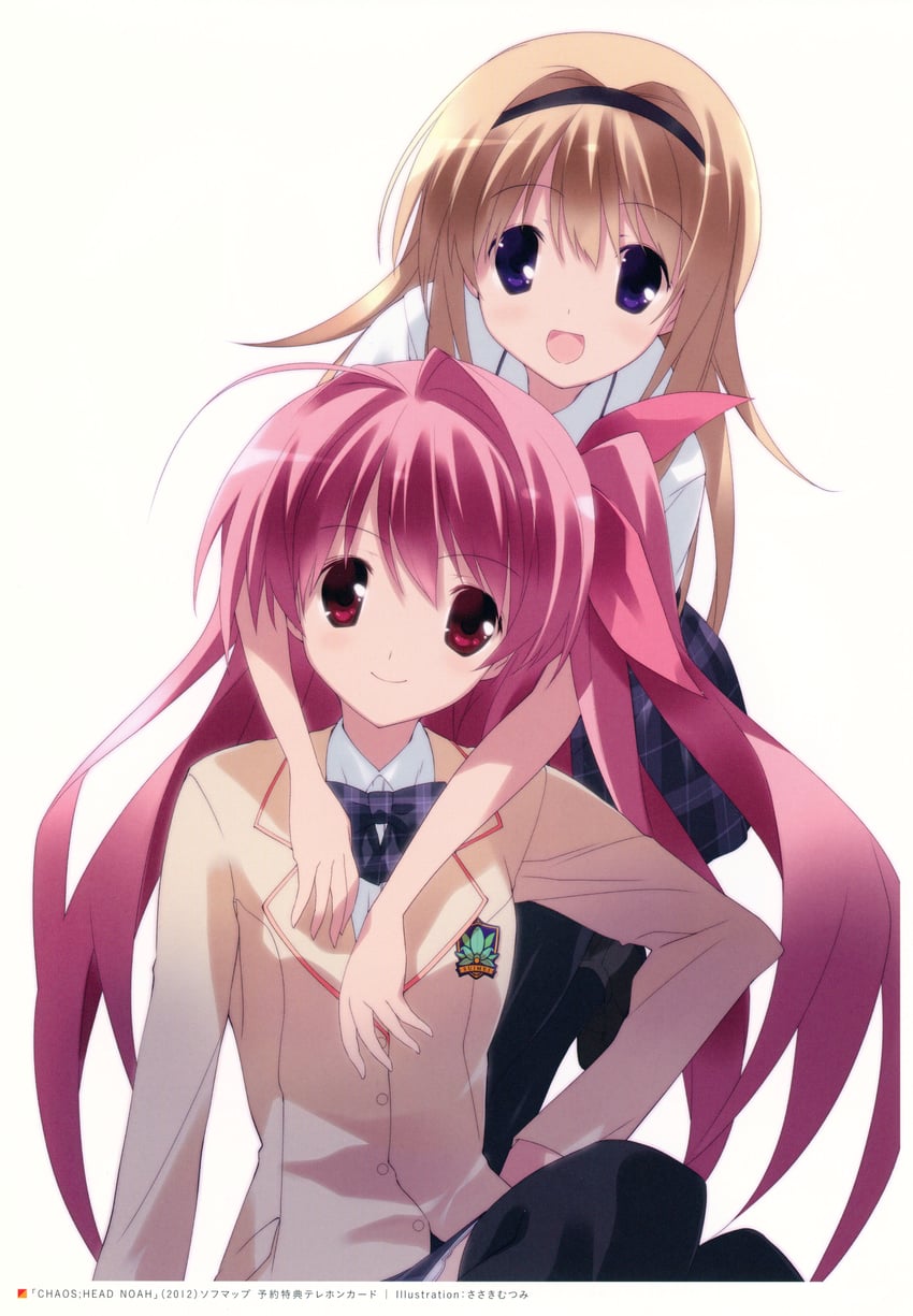 sakihata rimi and nishijou nanami (chaos;head) drawn by sasaki_mutsumi