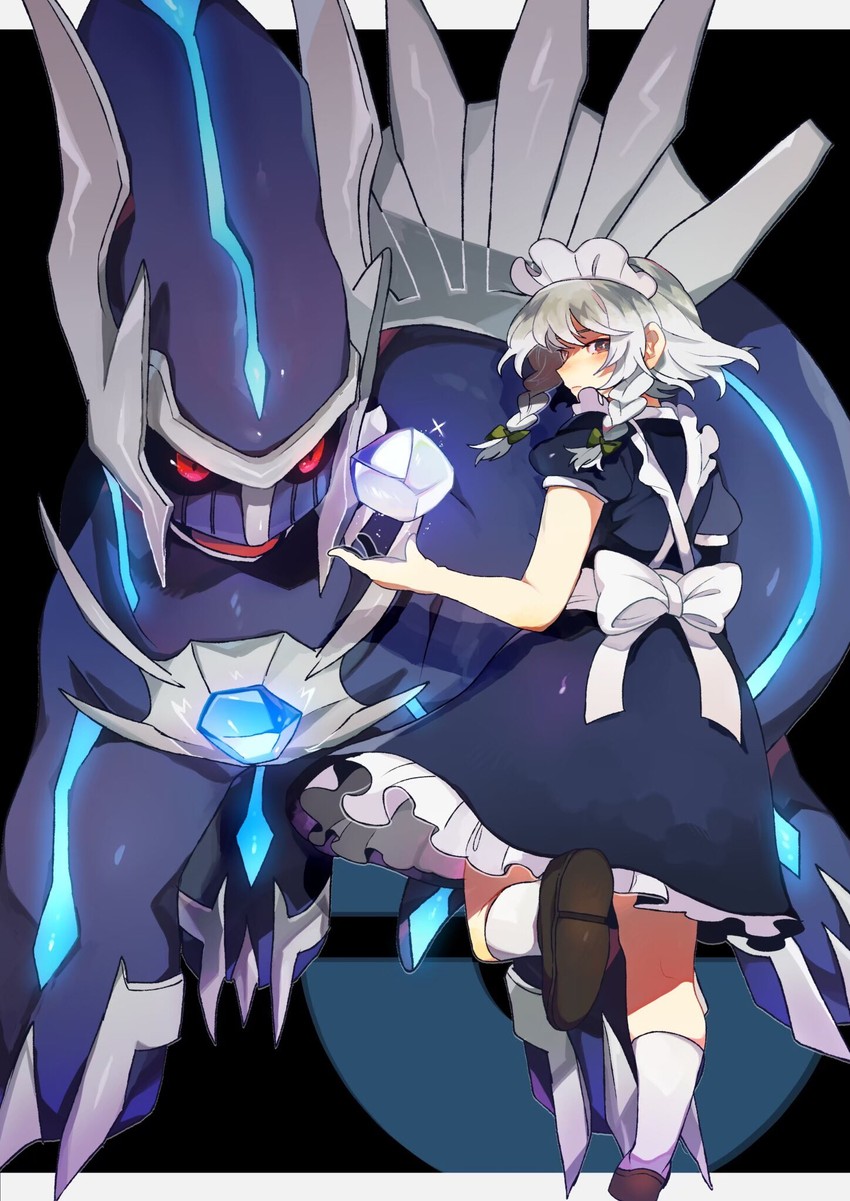 izayoi sakuya and dialga (touhou and 1 more) drawn by tabun_(osoracu)