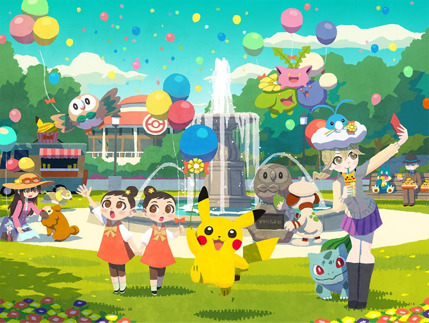 pikachu, rowlet, bulbasaur, steven stone, yamper, and 11 more (pokemon and 2 more)