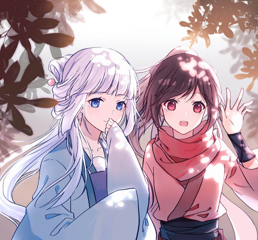 bai yuxiu and feng ling'er (fengling yuxiu) drawn by fuzhu_kangguowang