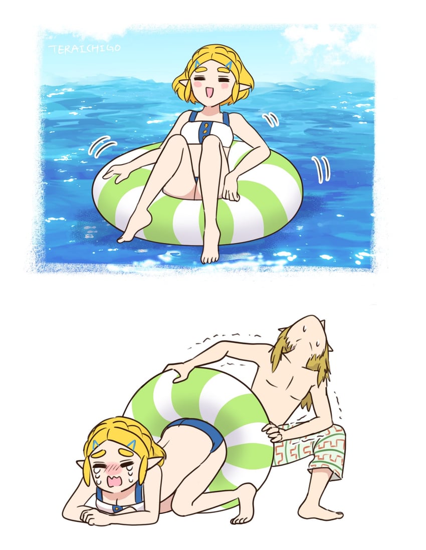 link and princess zelda (the legend of zelda and 1 more) drawn by teraichigo