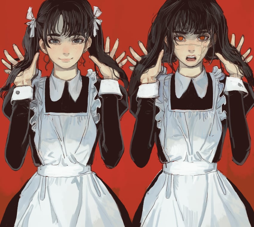 yoru and mitaka asa (chainsaw man) drawn by mossacannibalis
