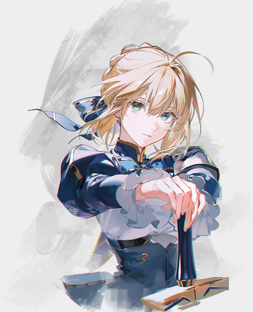 artoria pendragon and saber (fate and 3 more) drawn by o0oherb