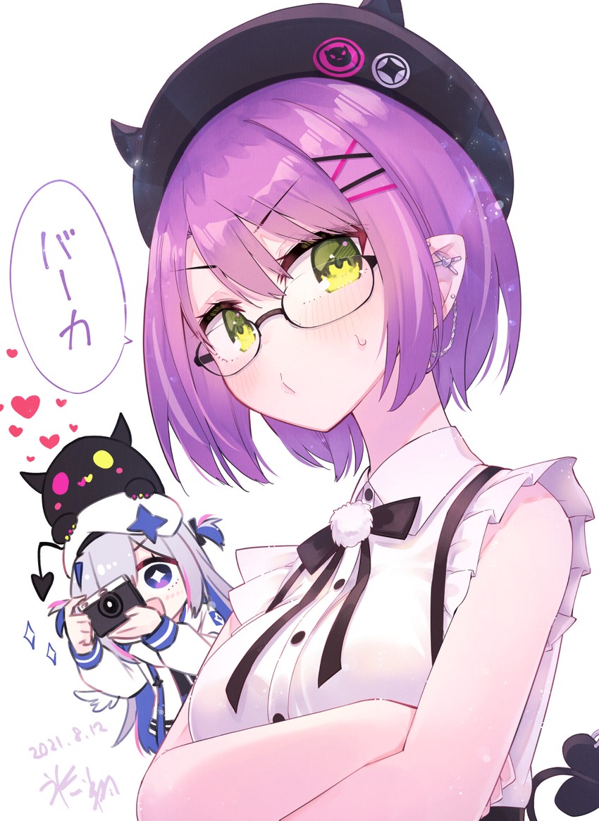 tokoyami towa, amane kanata, and bibi (hololive) drawn by hikawa_shou