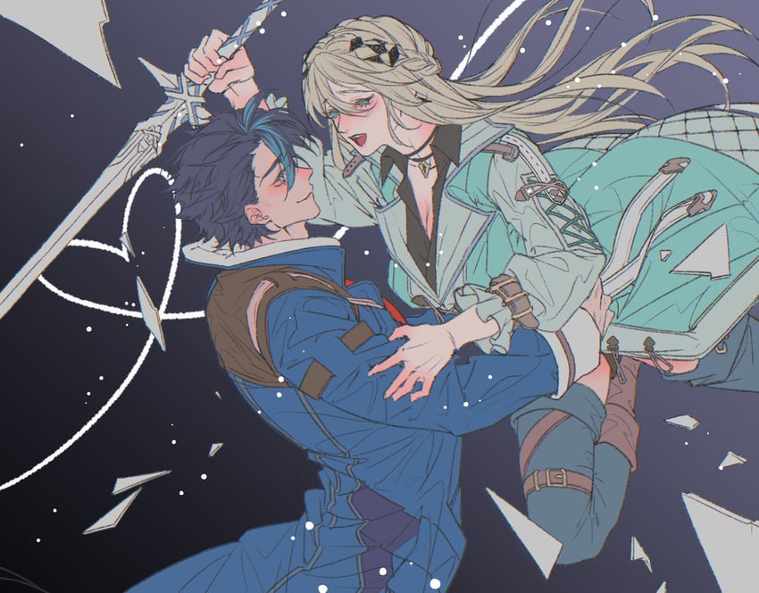 van arkride and elaine auclair (eiyuu densetsu and 2 more) drawn by jaeyeon_1