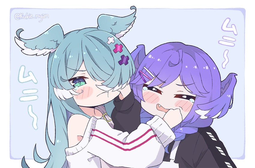 elira pendora and selen tatsuki (nijisanji and 1 more) drawn by kukie-nyan