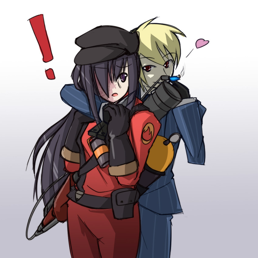 ikezawa hanako, pyro, red pyro, spy, red spy, and 2 more (team fortress 2 and 1 more) drawn by cyzir_visheen