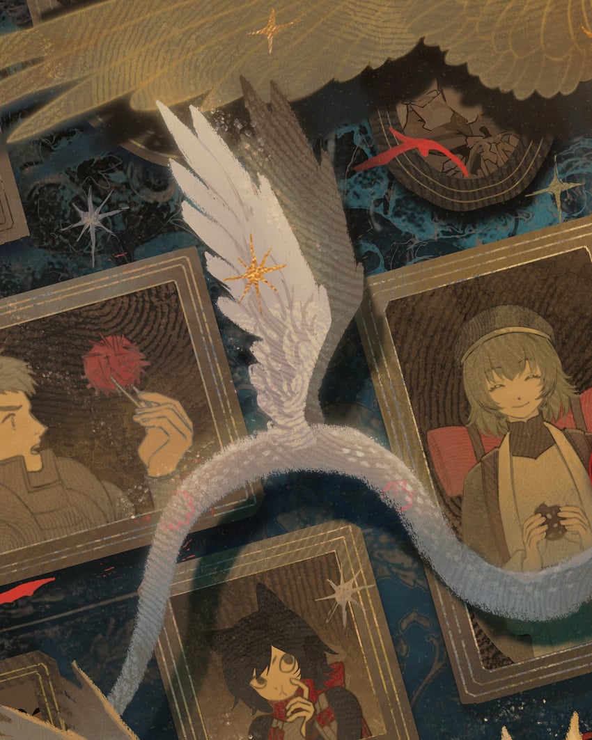 falin touden, laios touden, and izutsumi (dungeon meshi) drawn by krusier