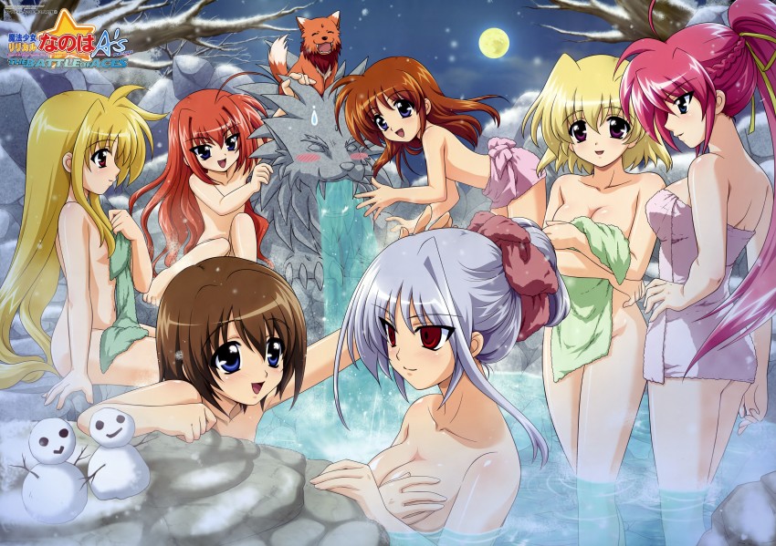 fate testarossa, takamachi nanoha, yagami hayate, vita, signum, and 4 more (lyrical nanoha and 3 more) drawn by kinako_hiro