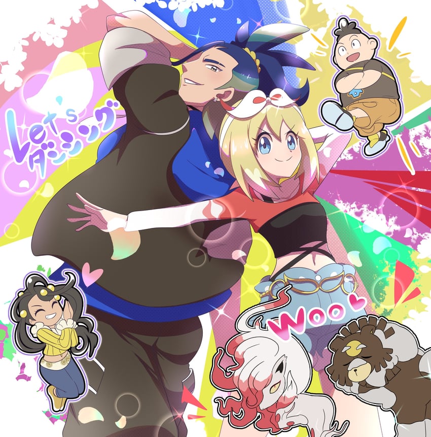 irida, adaman, hisuian zoroark, tierno, ursaluna, and 1 more (pokemon and 4 more) drawn by saon101