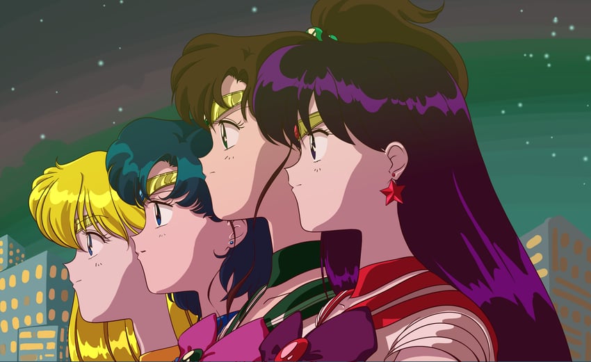 mizuno ami, aino minako, hino rei, kino makoto, sailor mercury, and 3 more (bishoujo senshi sailor moon) drawn by vfwe2535