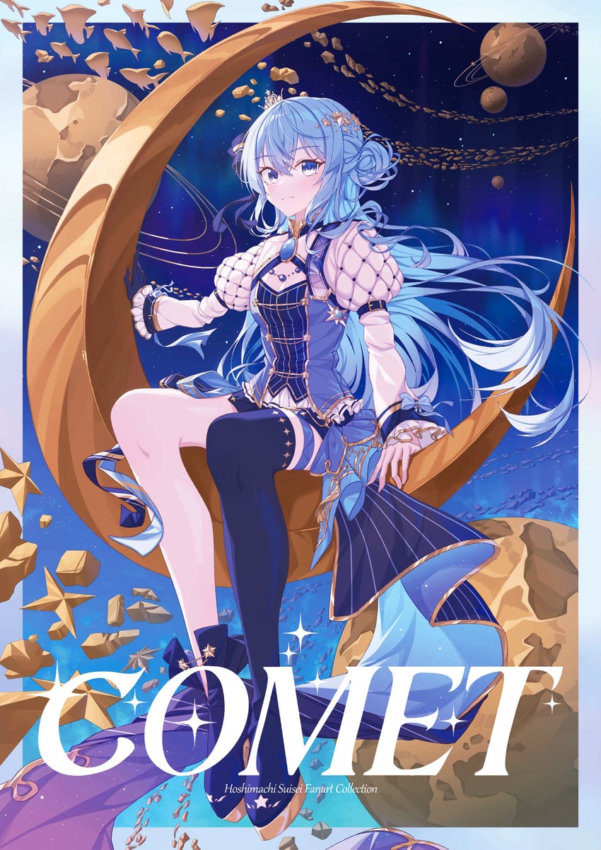 hoshimachi suisei (hololive and 1 more) drawn by yozora_(1wkdgusdn)