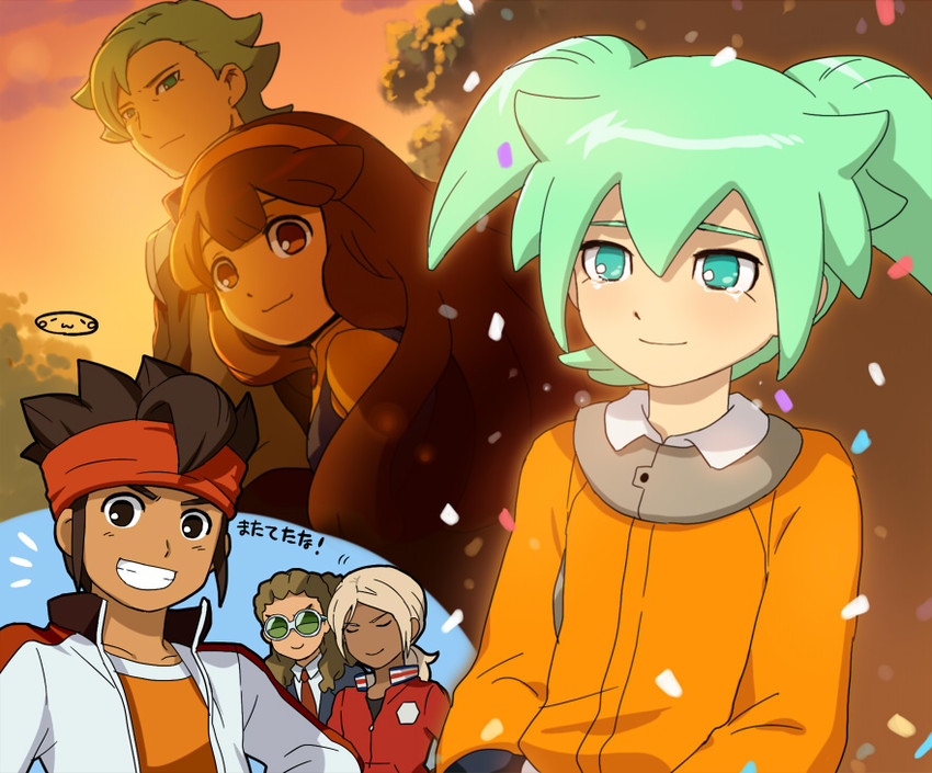 endou mamoru, kidou yuuto, gouenji shuuya, fei rune, nanobana kinako, and 1 more (inazuma eleven and 2 more) drawn by mizuhara_aki