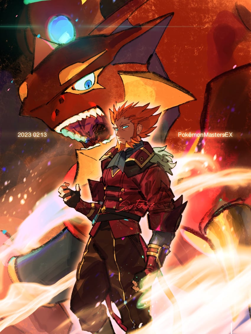 lysandre and volcanion (pokemon and 1 more) drawn by seonforest