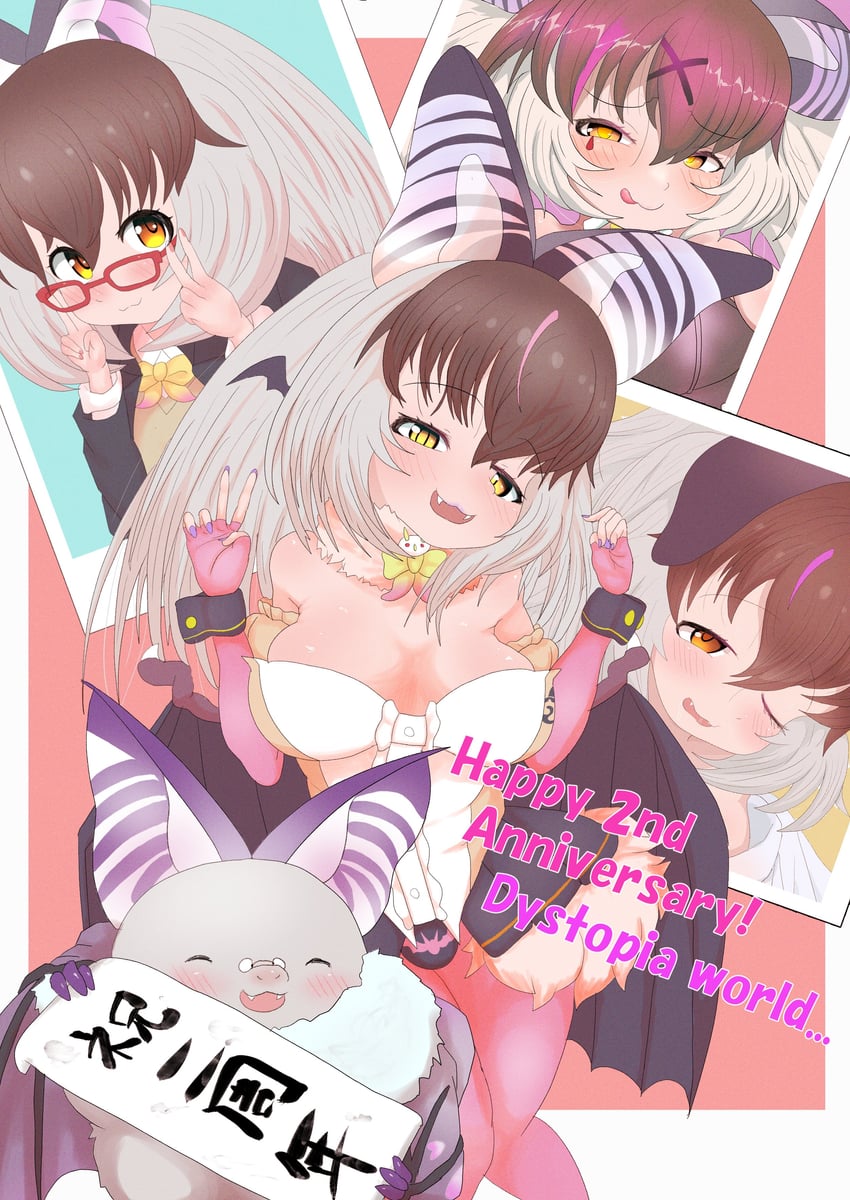 brown long-eared bat and poporu (kemono friends and 1 more) drawn by nekomar_nknk