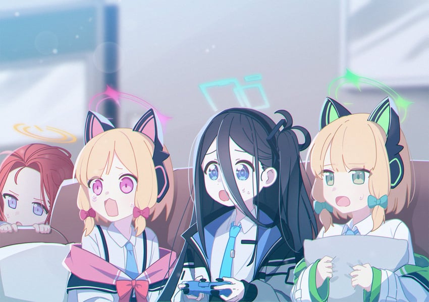 aris, momoi, midori, and yuzu (blue archive) drawn by black_dog_(ckdfhd)