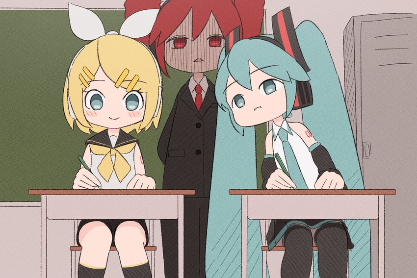 hatsune miku, kagamine rin, and kasane teto (vocaloid and 1 more) drawn by bananafish1111
