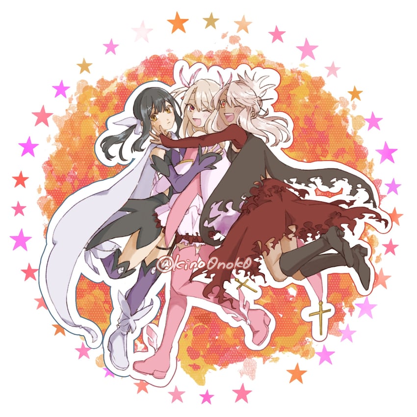 illyasviel von einzbern, chloe von einzbern, miyu edelfelt, and prisma illya (fate and 1 more) drawn by kino0nok0