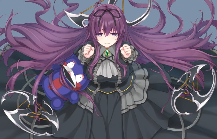murasaki and bebe-tan (senran kagura) drawn by hazuki_akaoto