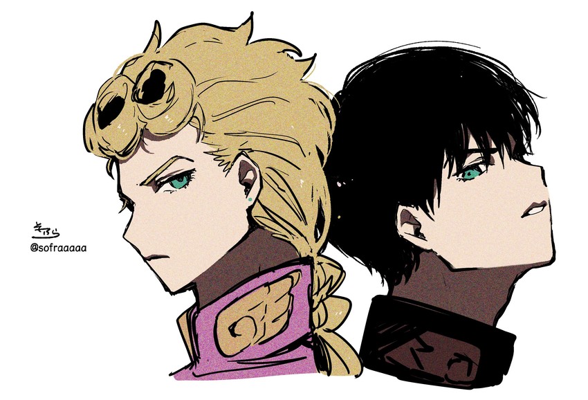 giorno giovanna and haruno shiobana (jojo no kimyou na bouken and 1 more) drawn by sofra
