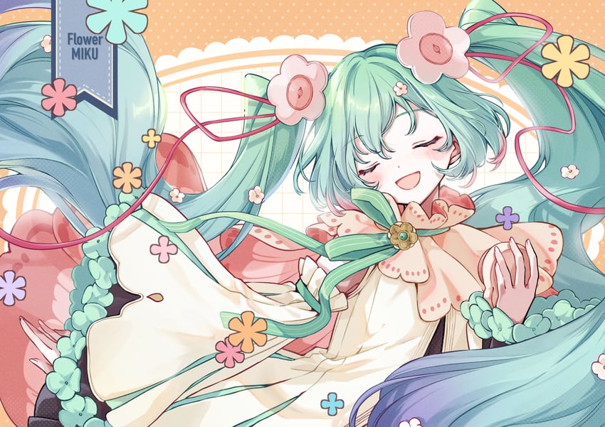 hatsune miku and magical mirai miku (vocaloid and 1 more) drawn by nagitofuu