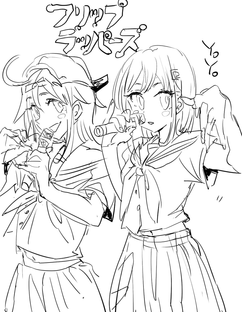 kokomine cocona and papika (flip flappers) drawn by osakana_(denpa_yun'yun)