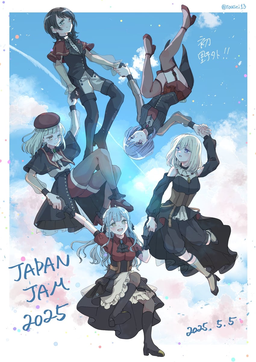 togawa sakiko, wakaba mutsumi, yahata umiri, misumi uika, mortis, and 5 more (bang dream! and 1 more) drawn by blance and rousei