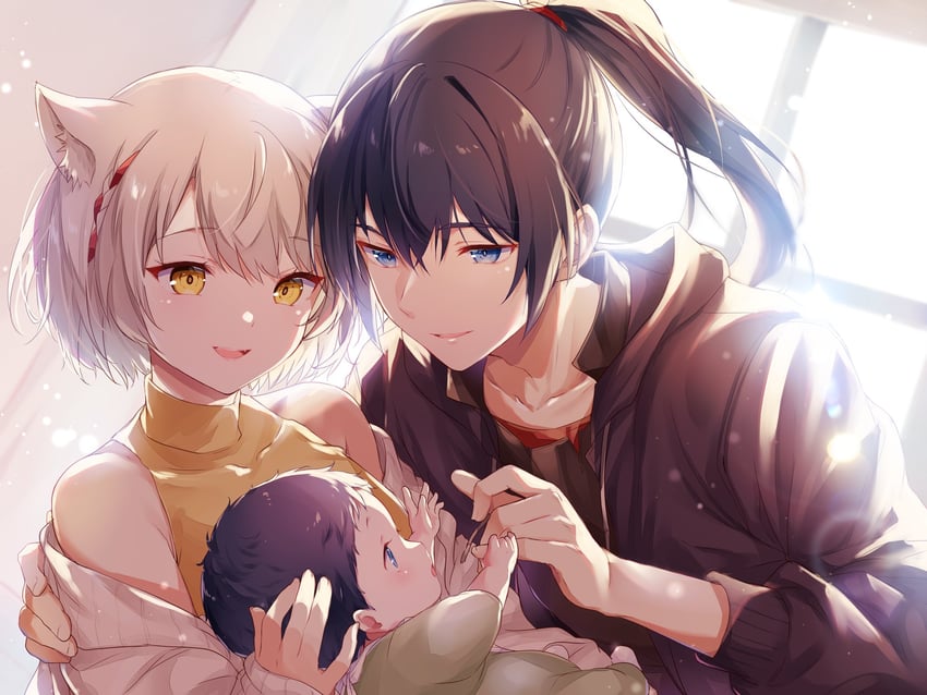 mio, noah, and ghondor (xenoblade chronicles and 1 more) drawn by ui_frara