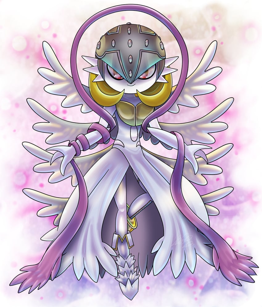 gardevoir, mega gardevoir, and angewomon (pokemon and 1 more) drawn by mamajebbun