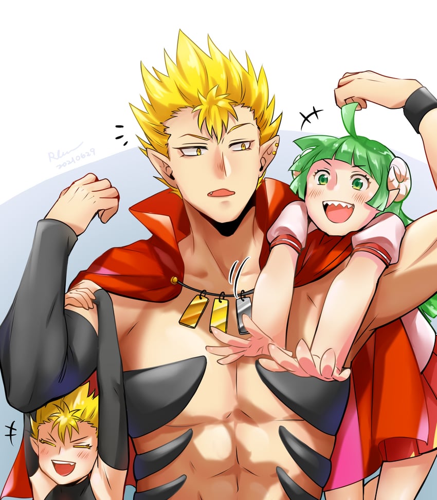 valac clara, sabnock sabro, and sabnock silvia (mairimashita! iruma-kun) drawn by shelly3680