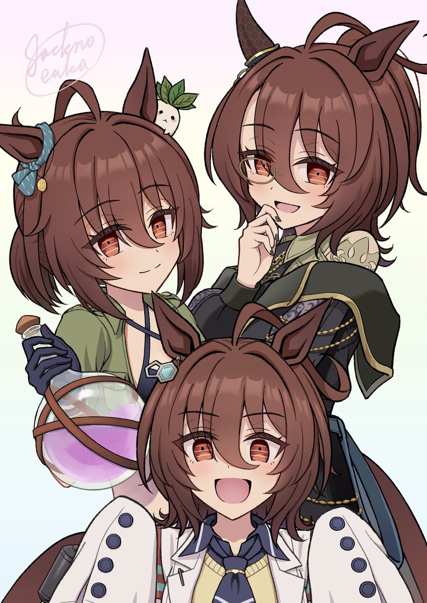 agnes tachyon and kii-kun (umamusume) drawn by jack_(jacknoeaka)