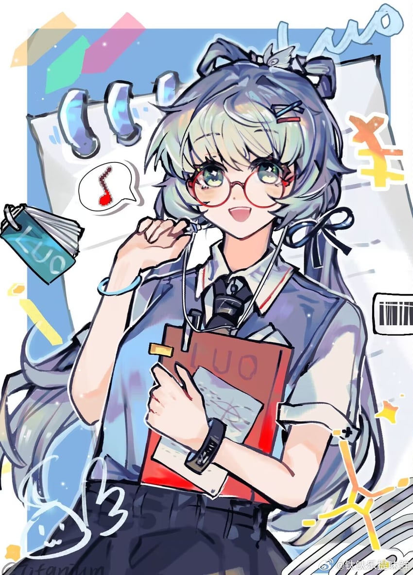 luo tianyi (vocaloid and 1 more) drawn by titaniumtai