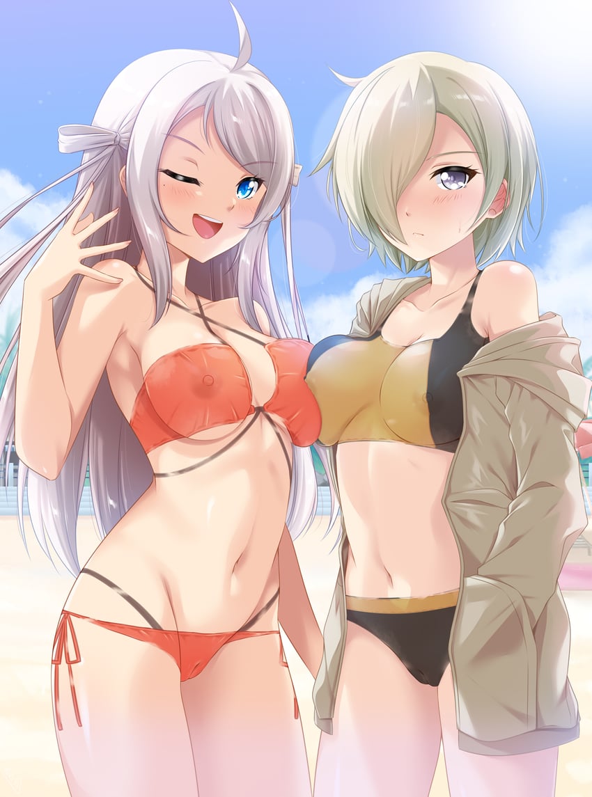 zhong lanzhu and mia taylor (love live! and 1 more) drawn by bunji