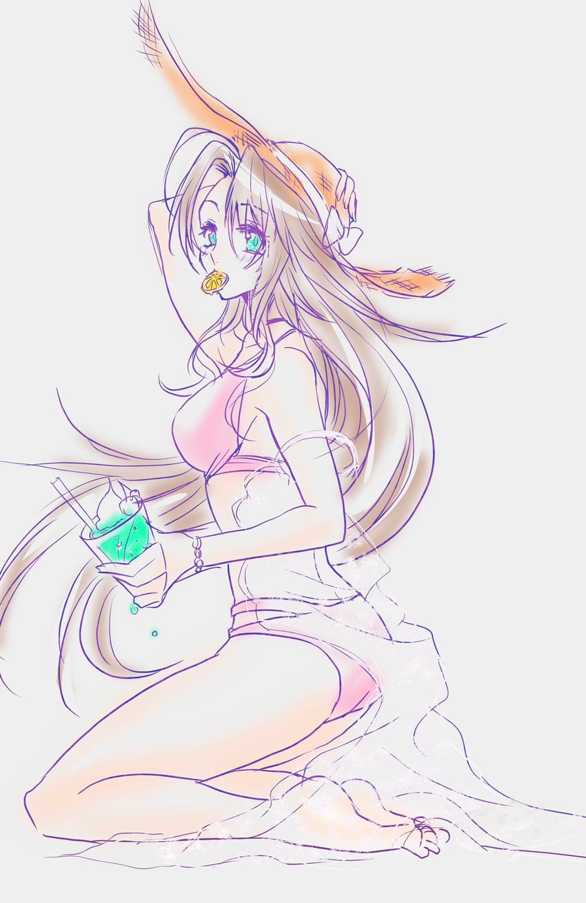 aerith gainsborough (final fantasy and 2 more) drawn by tokiokiyu