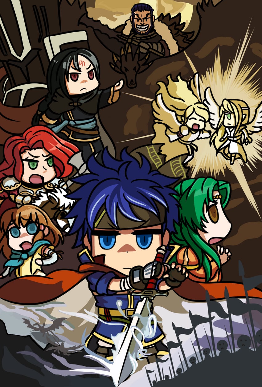 ike, soren, mist, elincia ridell crimea, titania, and 4 more (fire emblem and 1 more) drawn by will_(willanator93)