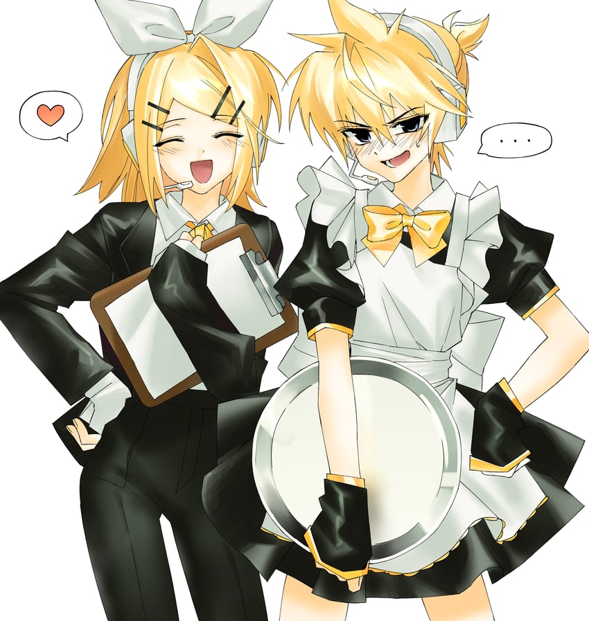 kagamine rin and kagamine len (vocaloid) drawn by hynn0x_x