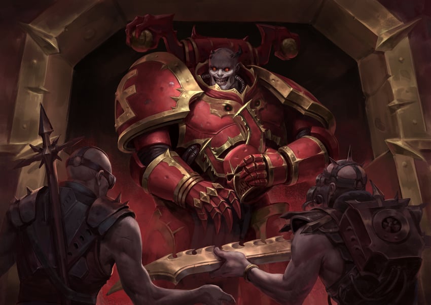 adeptus astartes and chaos space marine (warhammer 40k) drawn by andrei_modestov