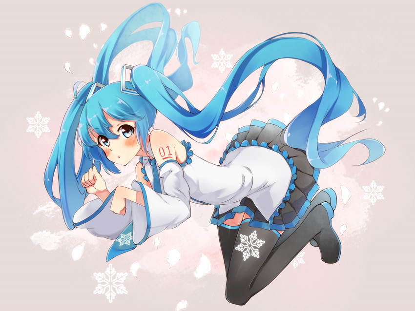 hatsune miku and yuki miku (vocaloid) drawn by ytk_(yutta-p)