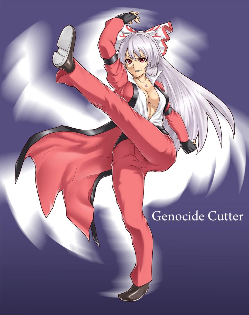 fujiwara no mokou and rugal bernstein (touhou and 1 more) drawn by houtengeki