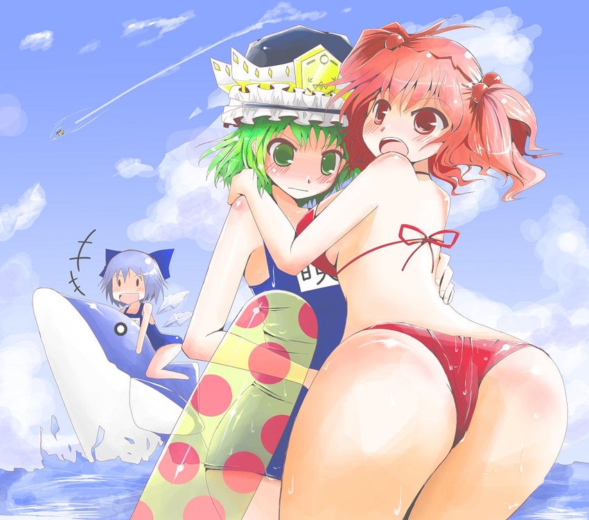 cirno, shiki eiki, and onozuka komachi (touhou) drawn by arano_oki