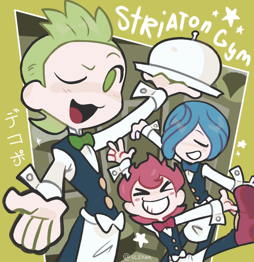cilan, cress, and chili (pokemon and 1 more) drawn by sczawr